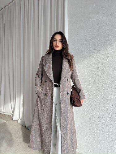 MODRİC Kaşe Kaban 8740 - Kahverengi - 3