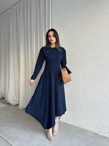 MORATA Midi Elbise 8517 - Lacivert - Mooi Butik