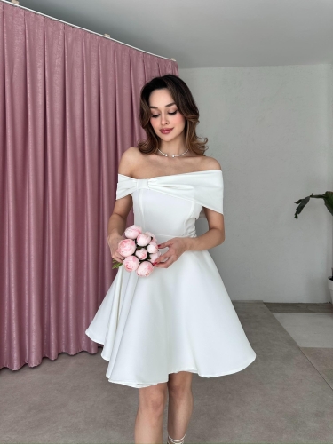 MORENO Mini Elbise 5032 - Beyaz - Mooi Butik