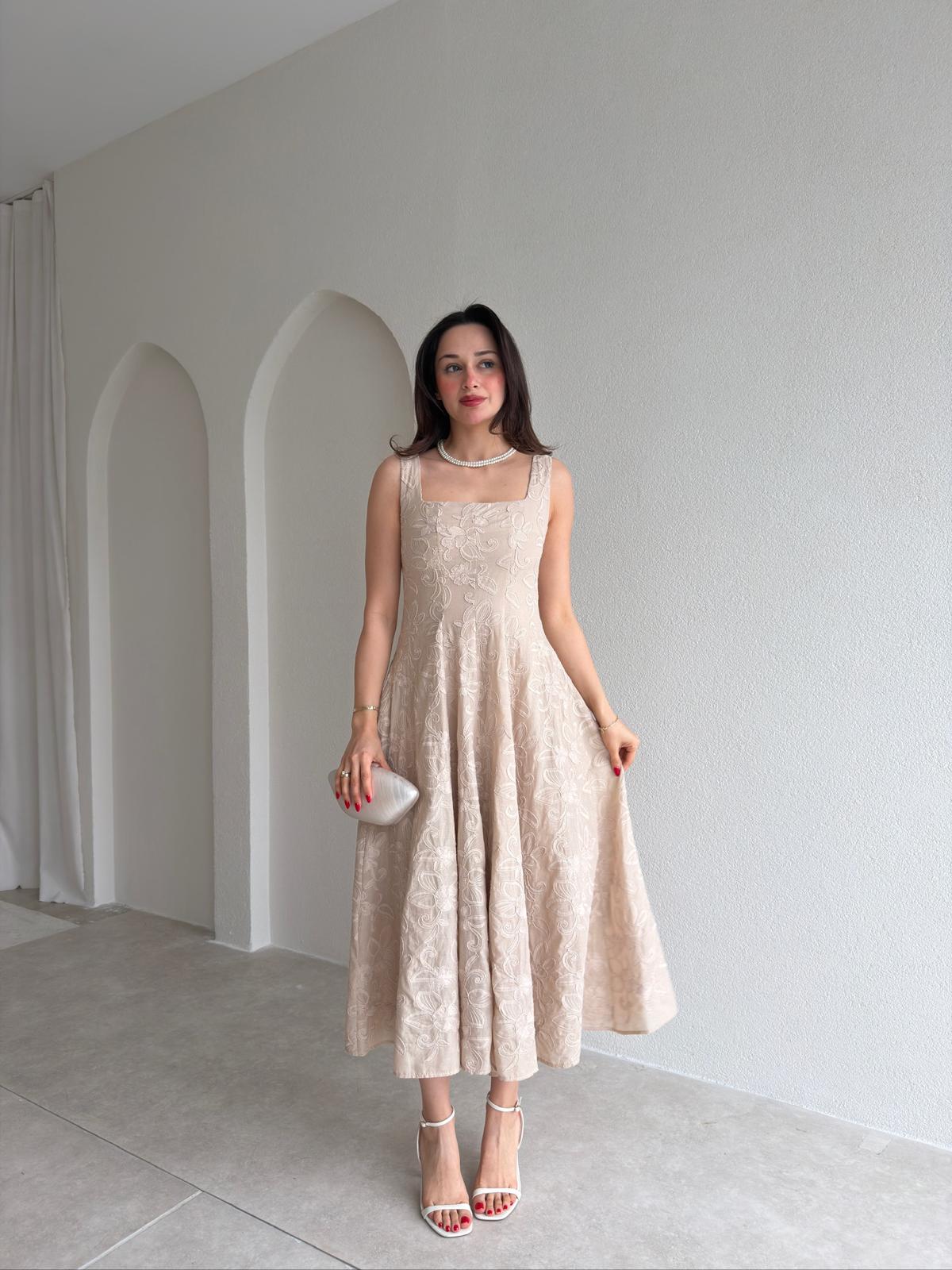 NARROW Midi Elbise 1808 - Vizon