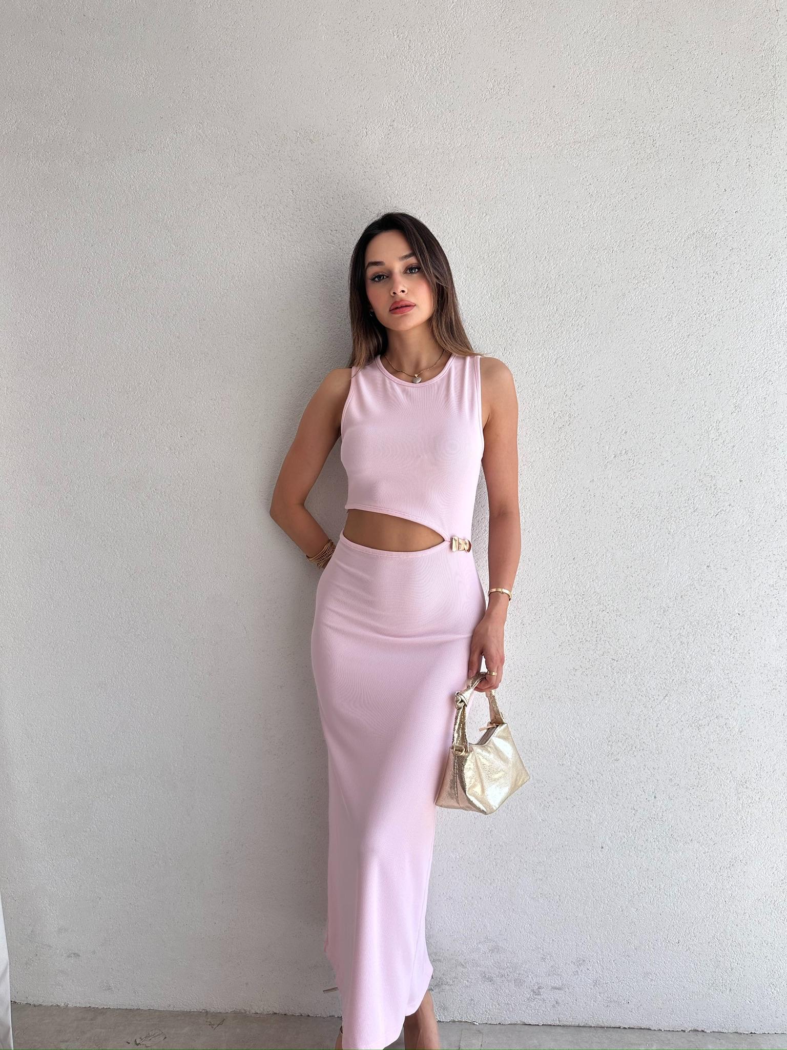 NATHANİ Maxi Elbise 6761 - Pembe