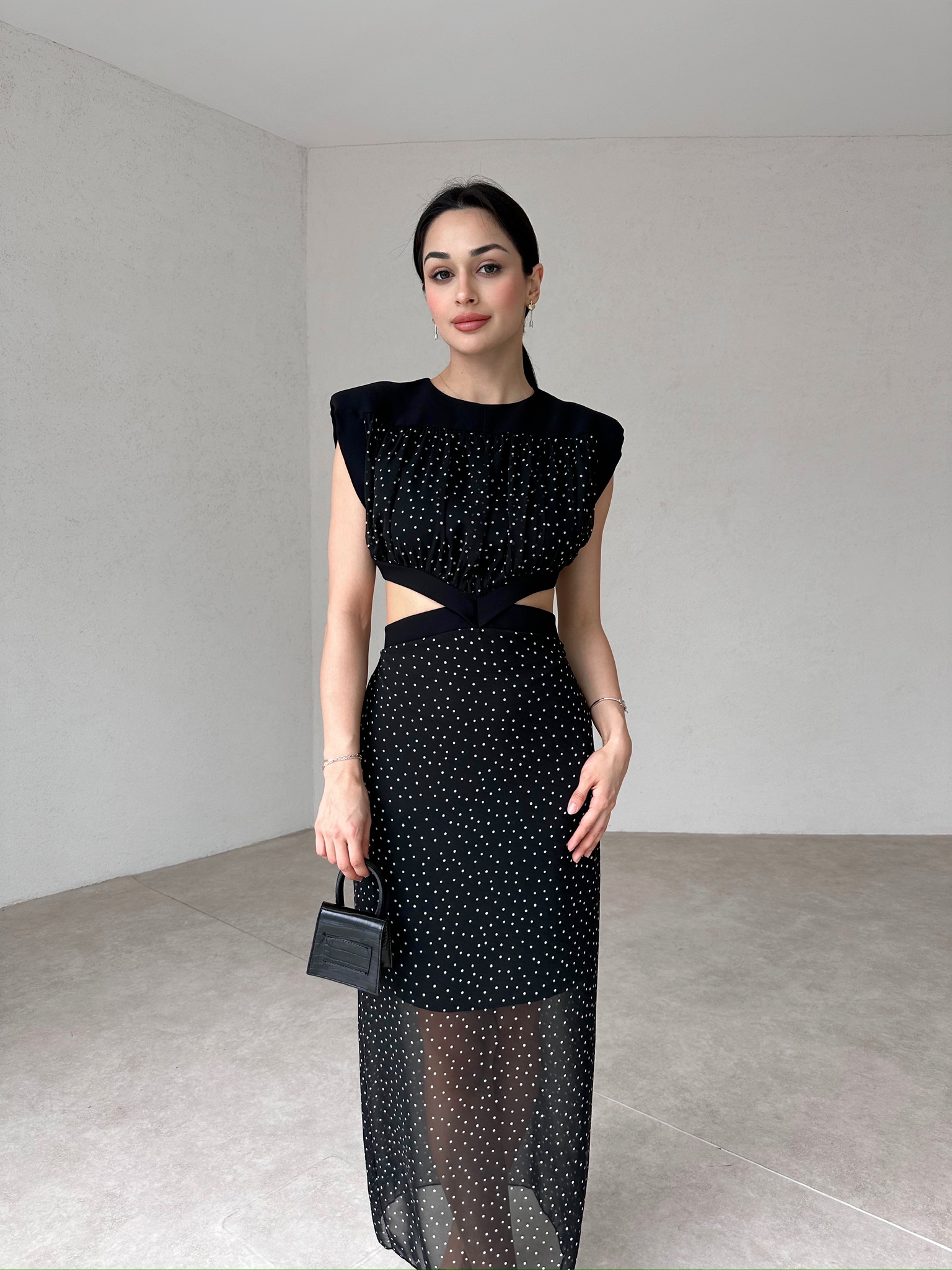 NİCOLE Maxi Elbise 5065 -siyah