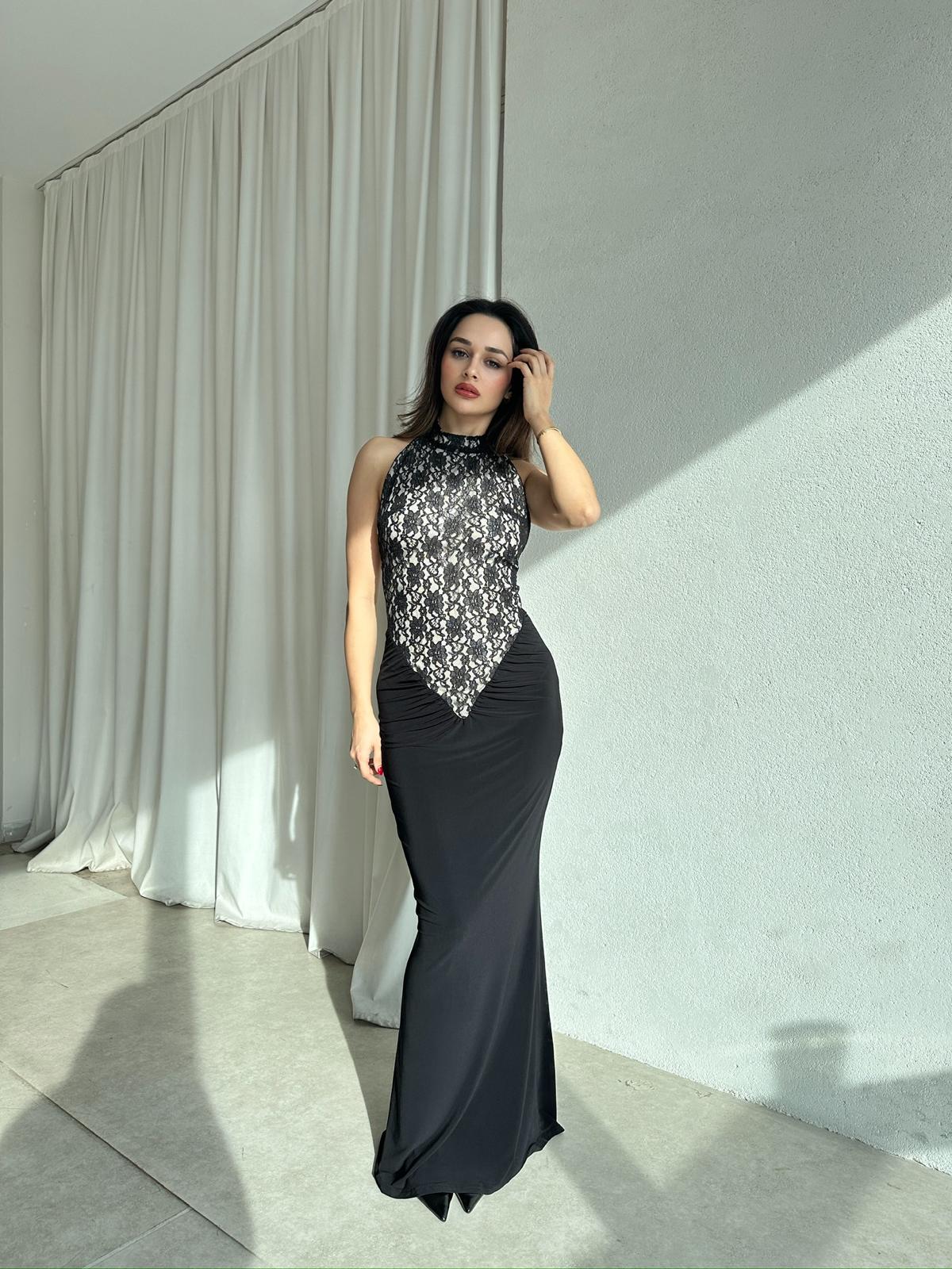 NİNA Elbise 8702 - Siyah
