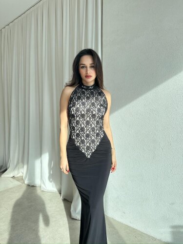 NİNA Elbise 8702 - Siyah - Mooi Butik