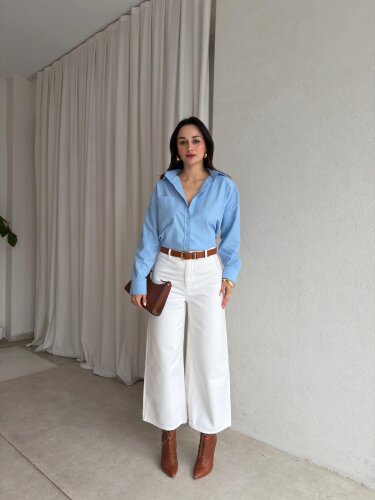 NİTE Kemerli Jean 8944 - Beyaz - Mooi Butik