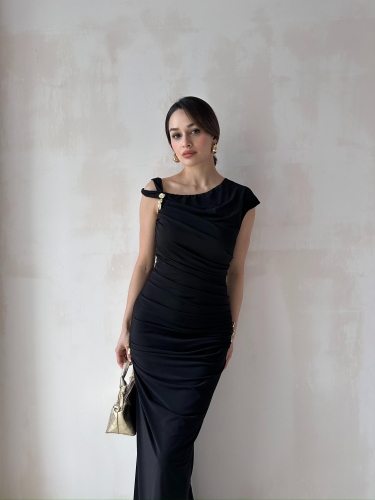 NOBBY Maxi Elbise 5053 - Siyah - Mooi Butik