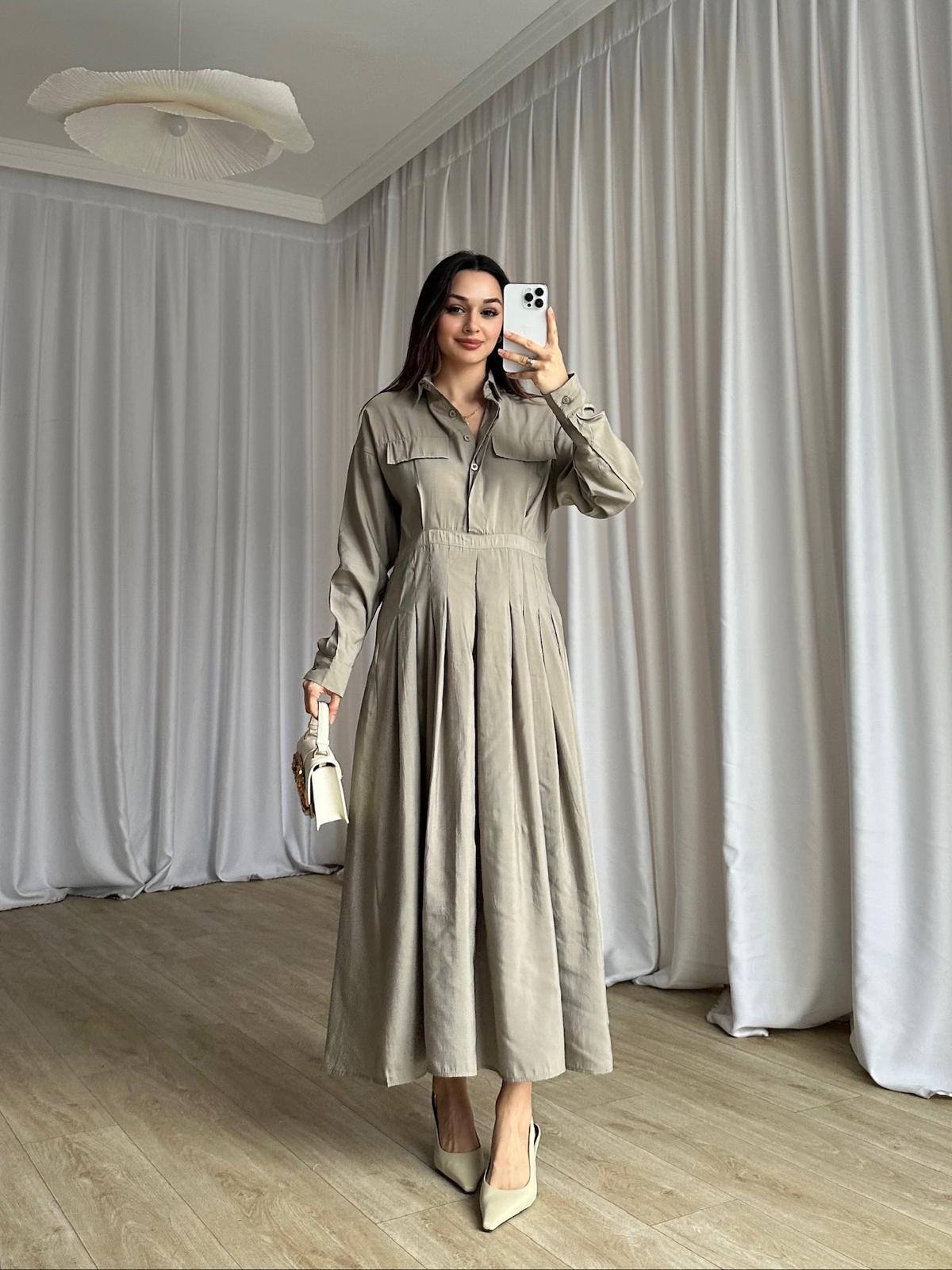 NORWAY Midi Elbise 8327 - Haki