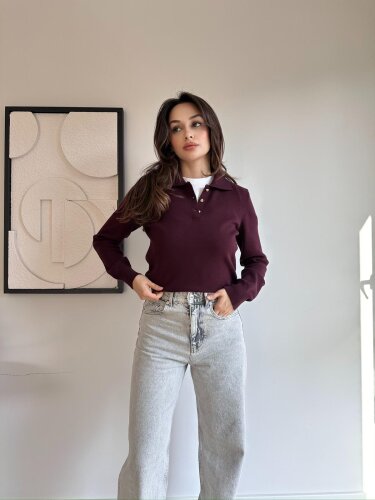 ORİN Kazak 8473 - Bordo - Mooi Butik
