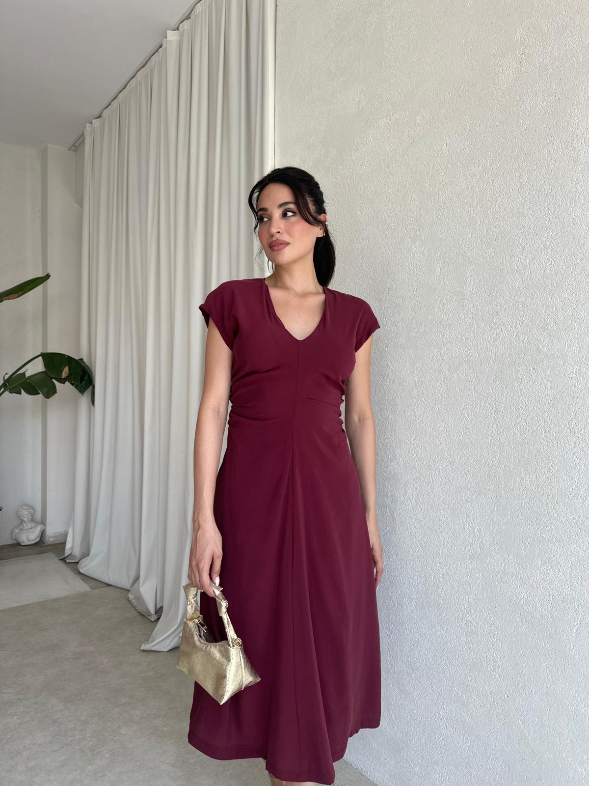 ORLANDO Midi Elbise 8087 - Bordo