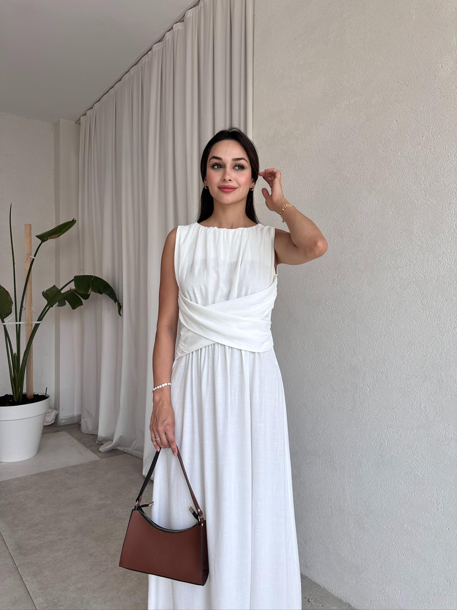 OXFA Maxi Elbise 9219 - Beyaz