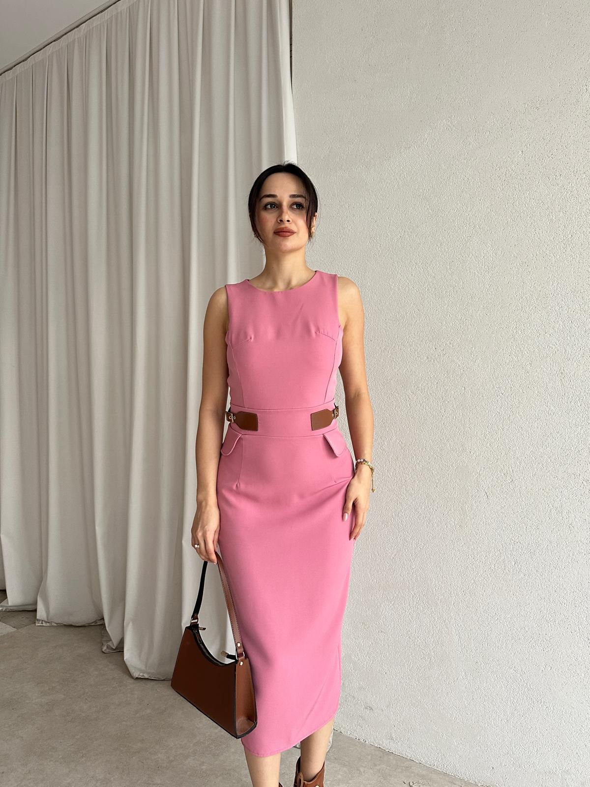 PALONİA Midi Elbise 8976 - Pembe
