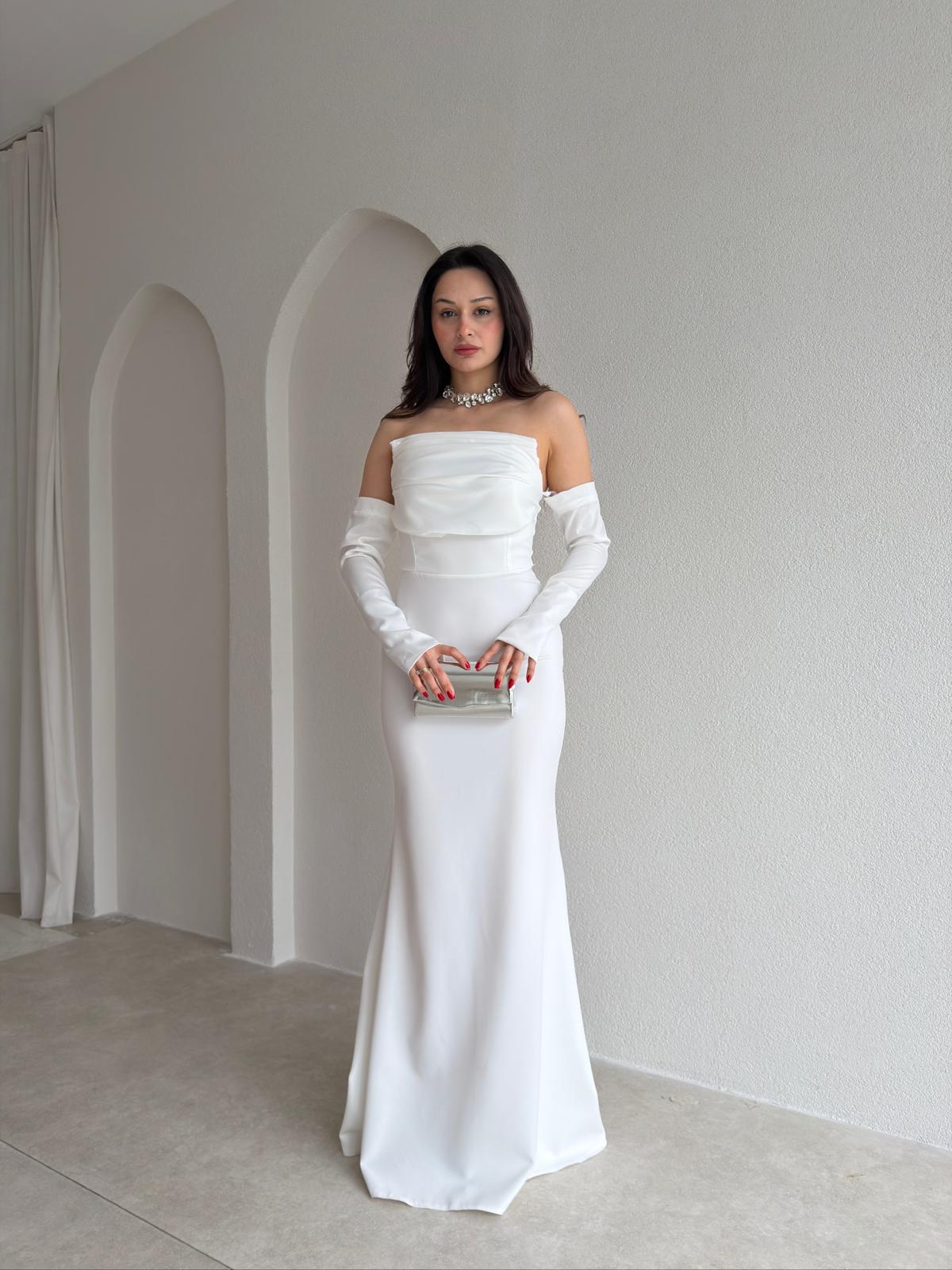 PERİSA Maxi Elbise 5082 - Beyaz