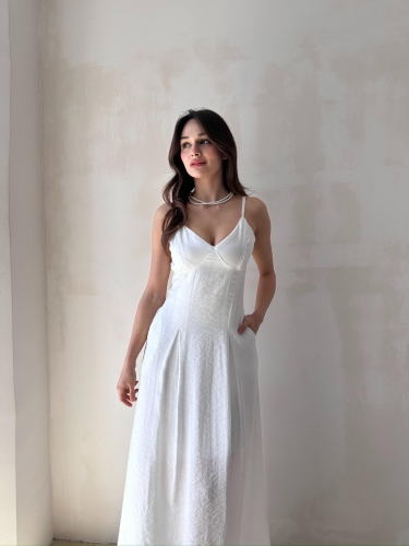 PHİNA Maxi Elbise 6724 - Beyaz - Mooi Butik