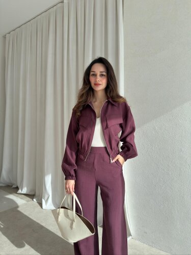  POCHES Takım 8465 - Mürdüm - Mooi Butik