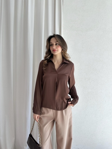 POPPER Gömlek 6745 - Acı Kahve - Mooi Butik (1)