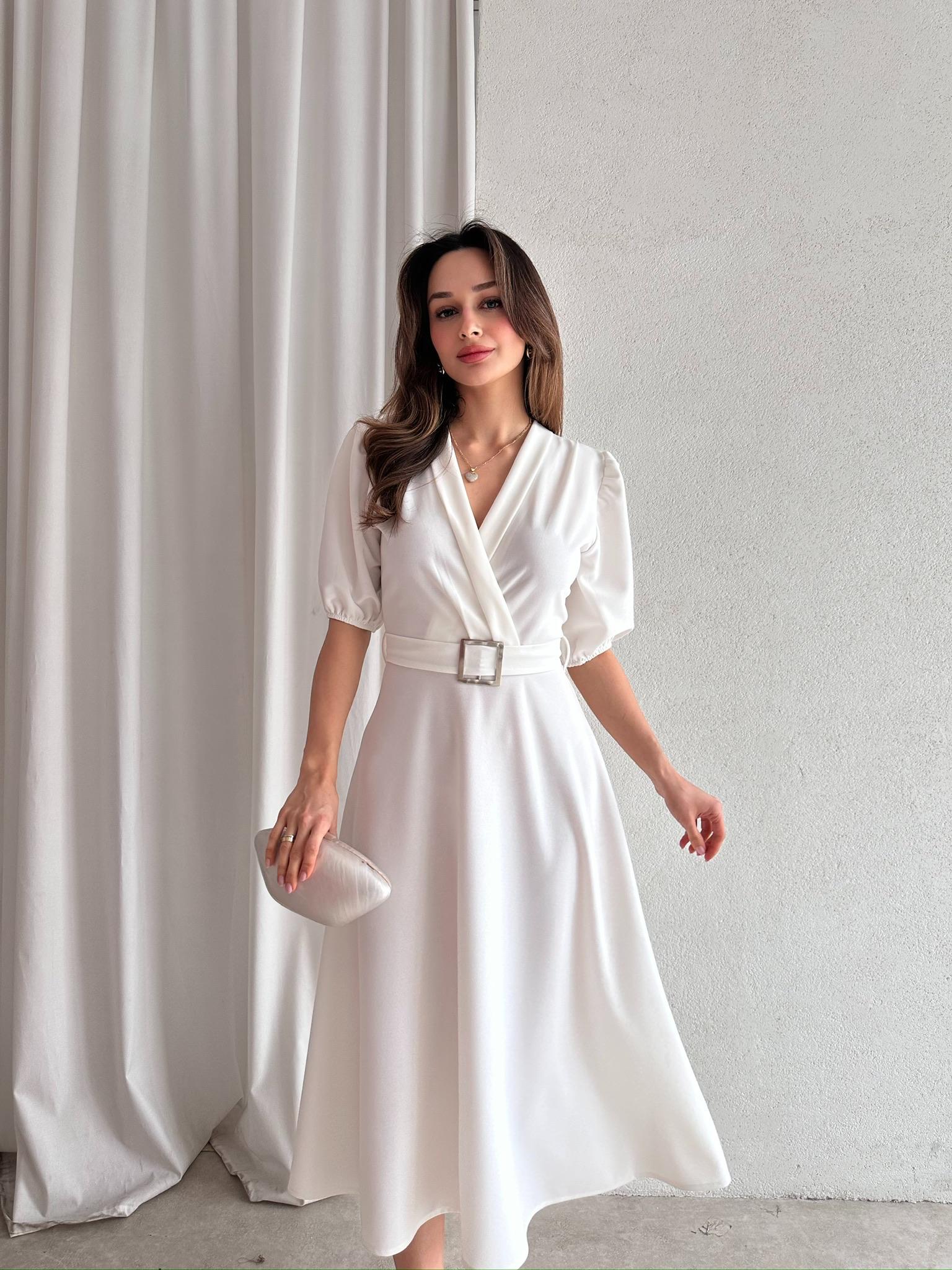 PRANO Midi Elbise 7847 - Beyaz