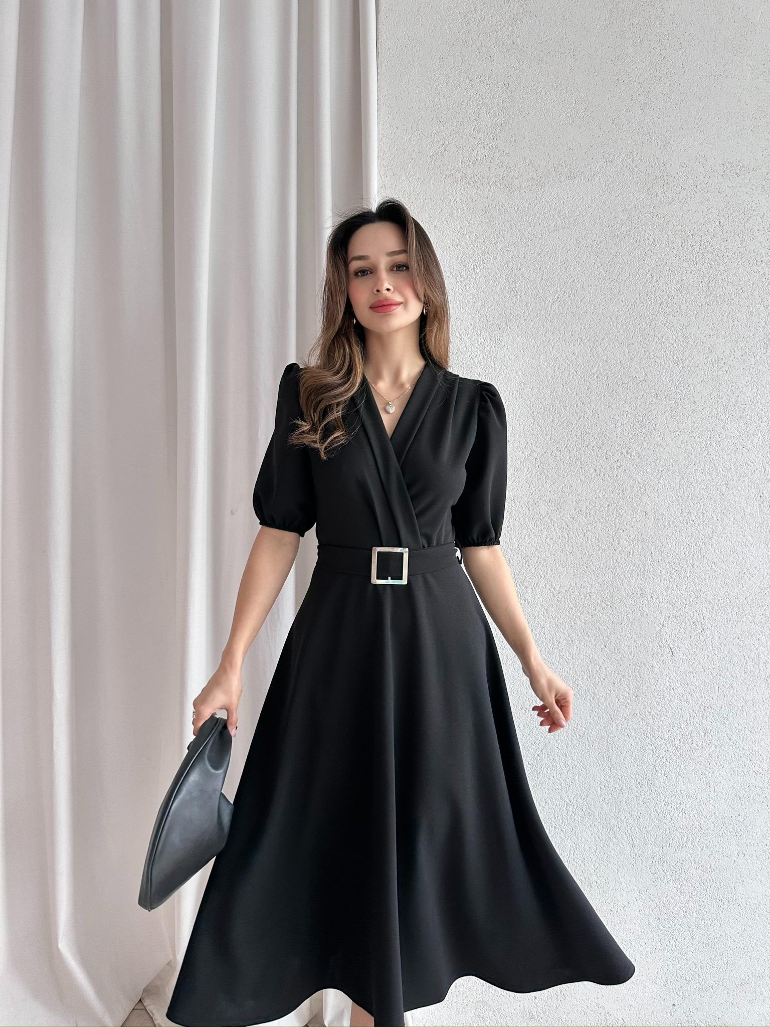PRANO Midi Elbise 7847 - Siyah