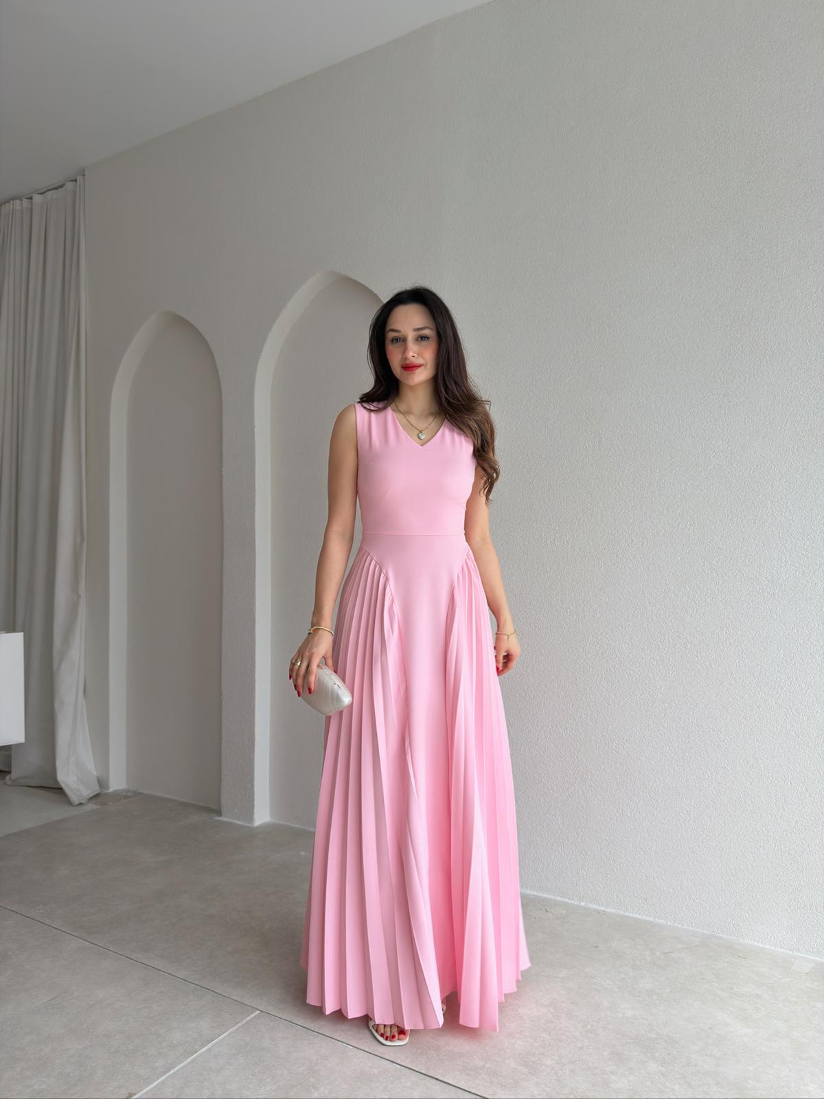 PUFFY Maxi Elbise 5468 - Pembe