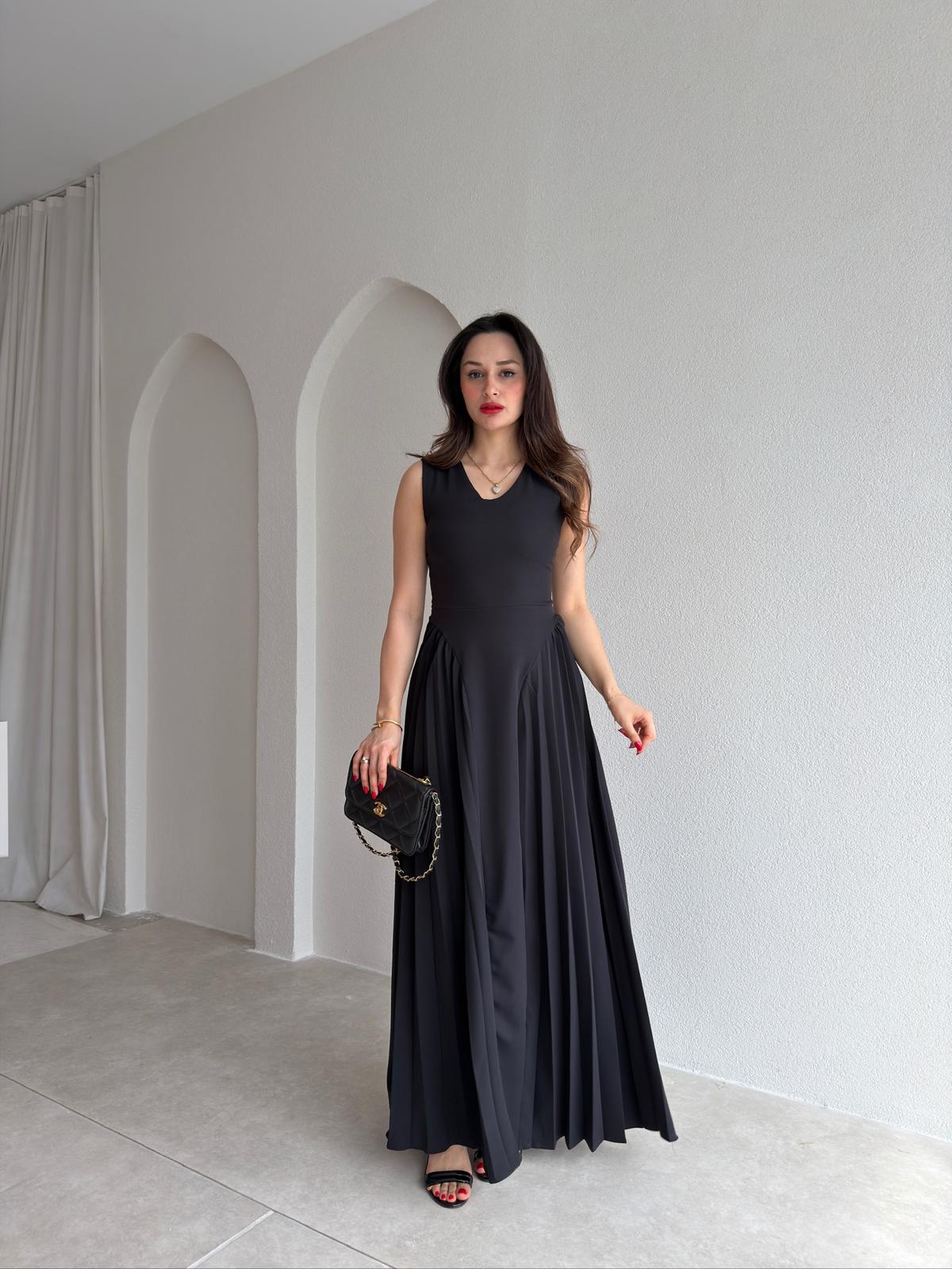 PUFFY Maxi Elbise 5468 - Siyah