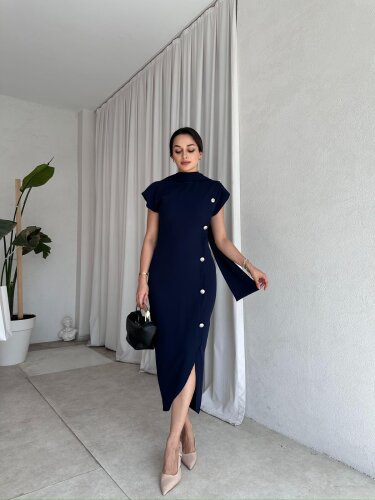 PURE Elbise 6872 - Lacivert - Mooi