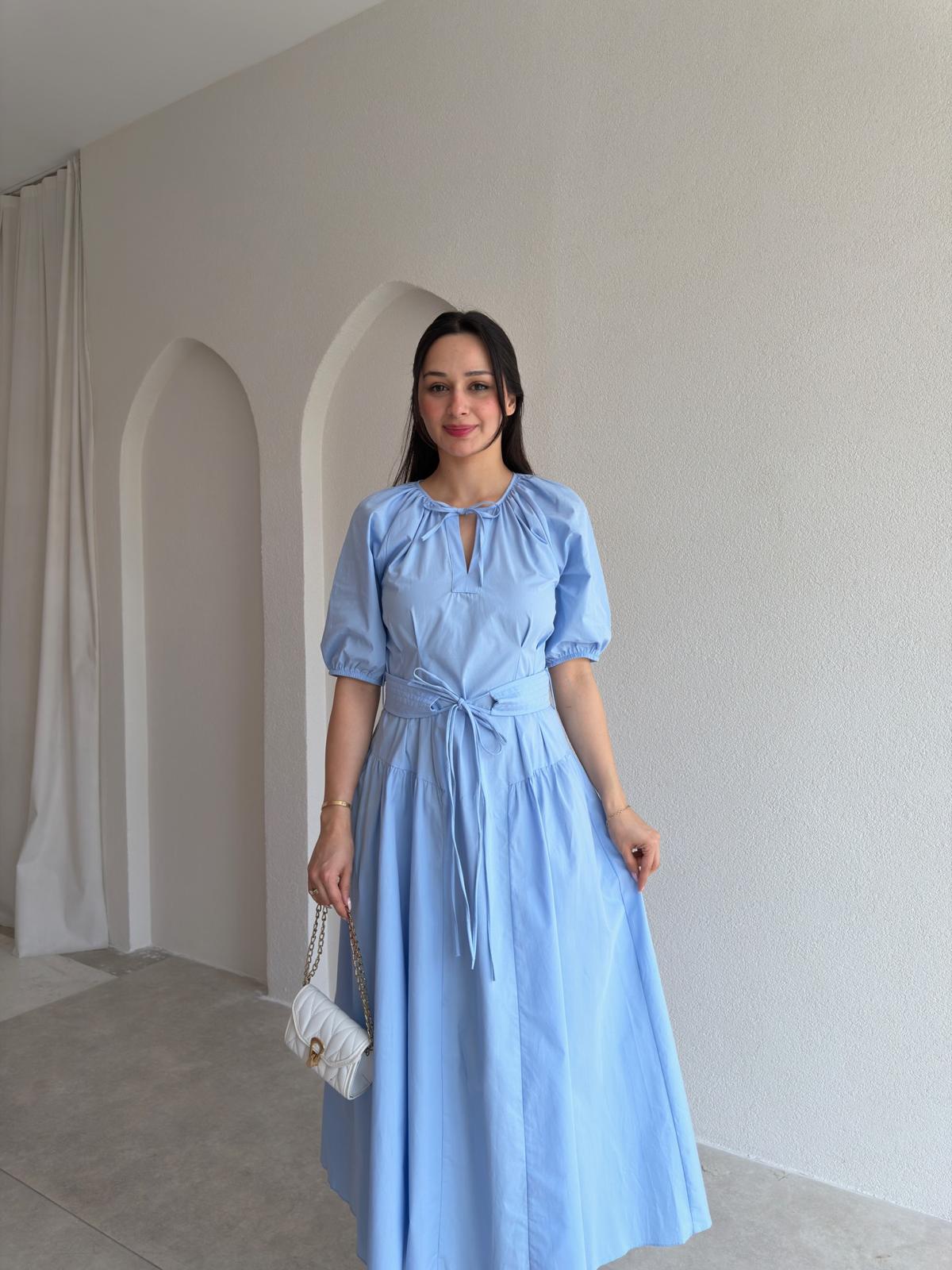 RALLY Midi Elbise 8908 - Bebe Mavi MİDİ ELBİSELER Mooi Butik
