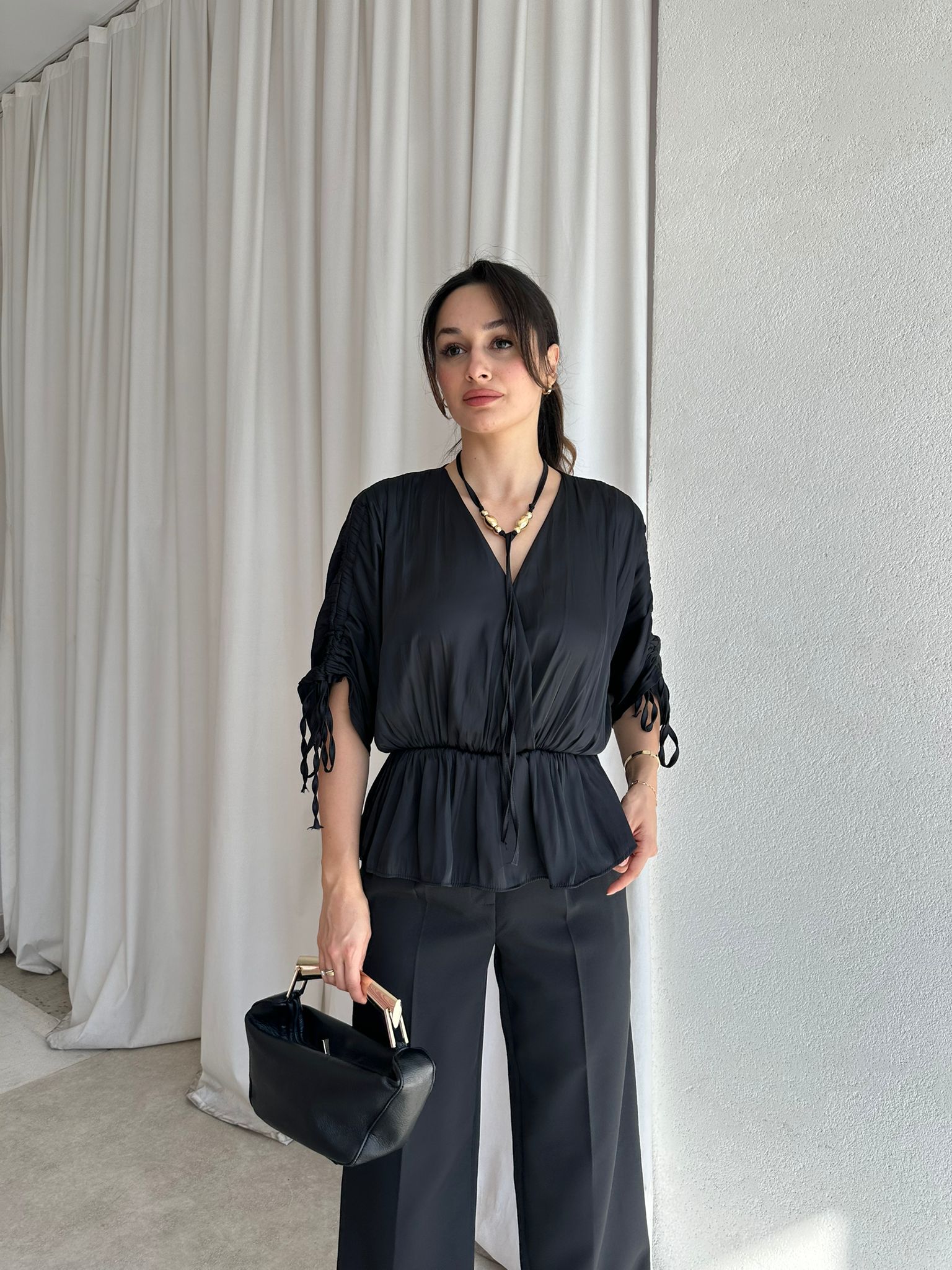RALYA Bluz 8448 - Siyah