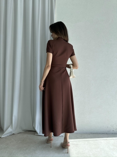 RAZİANA Midi Elbise 3674 - Acı kahve - 5