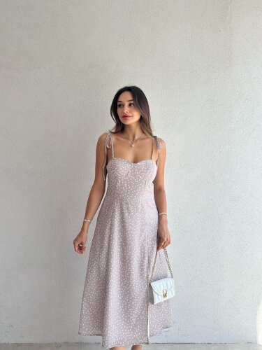 RESCA Midi Elbise 2075 - Vizon - Mooi Butik