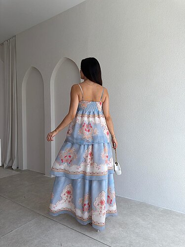 RİCKY Maxi Elbise 2564 - Mavi - 3
