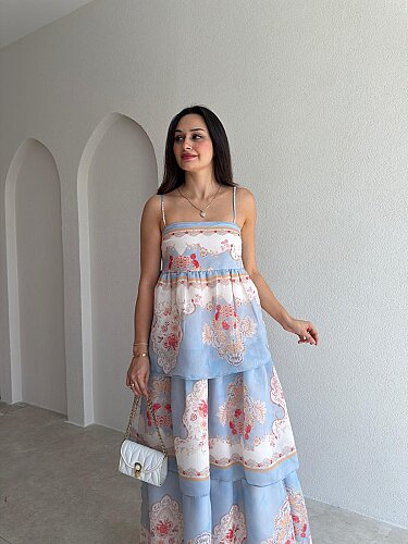 RİCKY Maxi Elbise 2564 - Mavi - 2