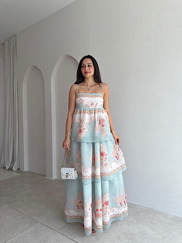 RİCKY Maxi Elbise 2564 - Yeşil - Mooi Butik
