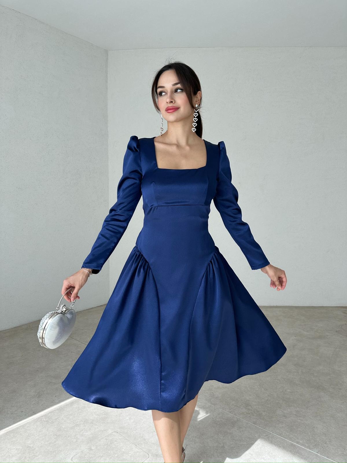 ROBİN Midi Elbise 2983 - Mavi 