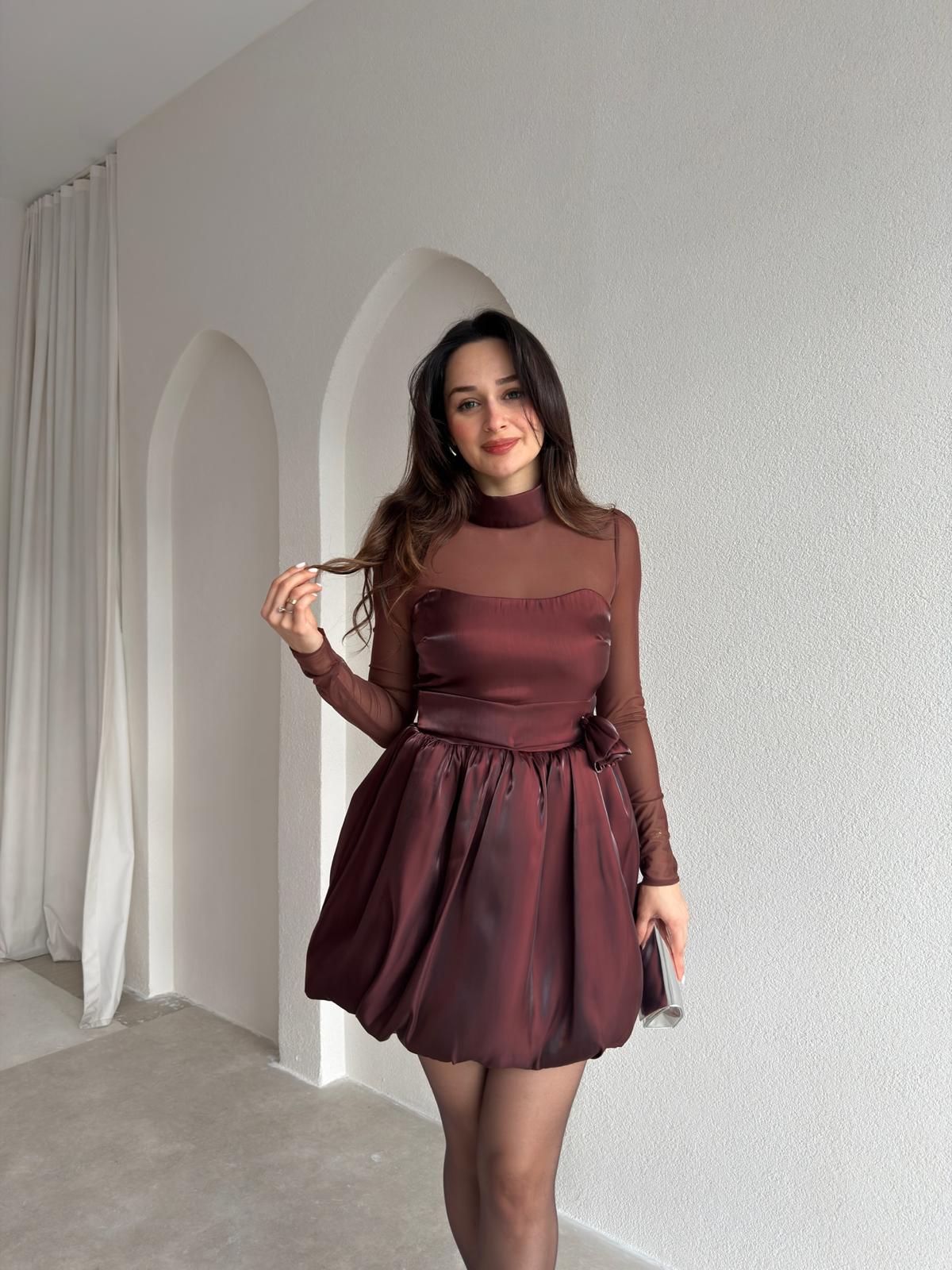 ROLLA Mini Elbise 6857 - Acı Kahve