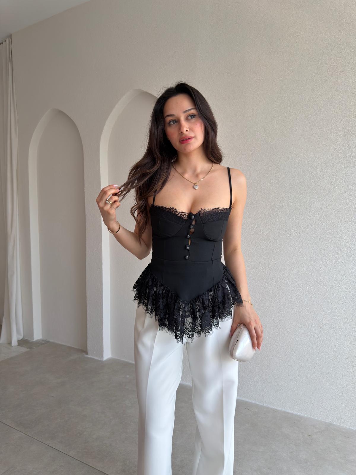ROSELLA Bluz 8820- Siyah