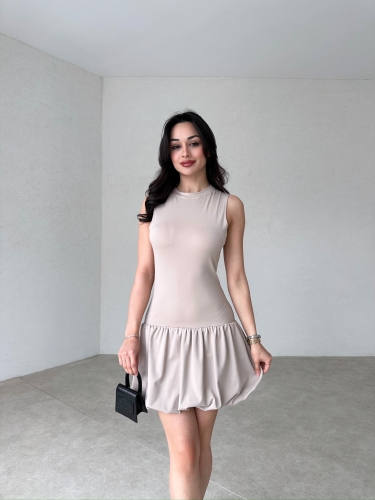 ROSENDO Mini Elbise 3458 - Krem 
