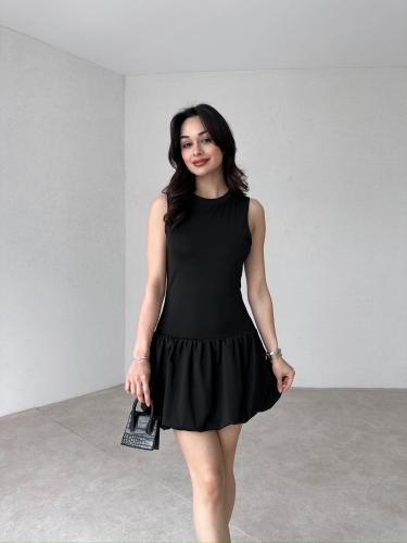 ROSENDO Mini Elbise 3458 - Siyah - 1