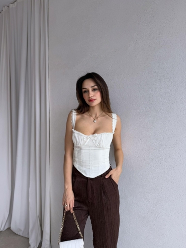 ROSİER Bluz 3032 - Beyaz - Mooi Butik