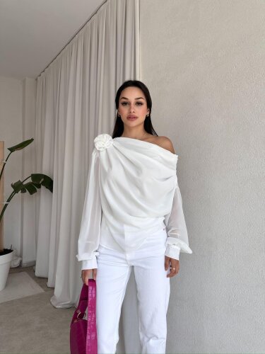 ROTİ Bluz 1598 - Beyaz - Mooi Butik