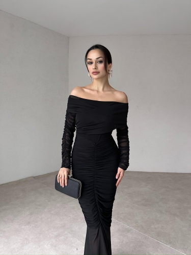 ROYKO Maxi Elbise 2873 - Siyah - 2