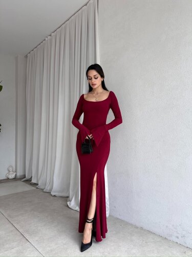 RUA Elbise 8523 - Bordo - Mooi