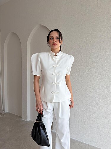  RUFİNA Vatkalı Takım 8956 - Beyaz - Mooi Butik