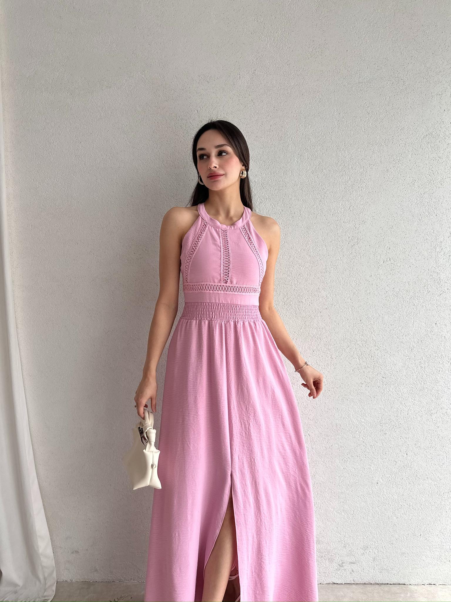 SAMARA Maxi Elbise 3472 - Pembe