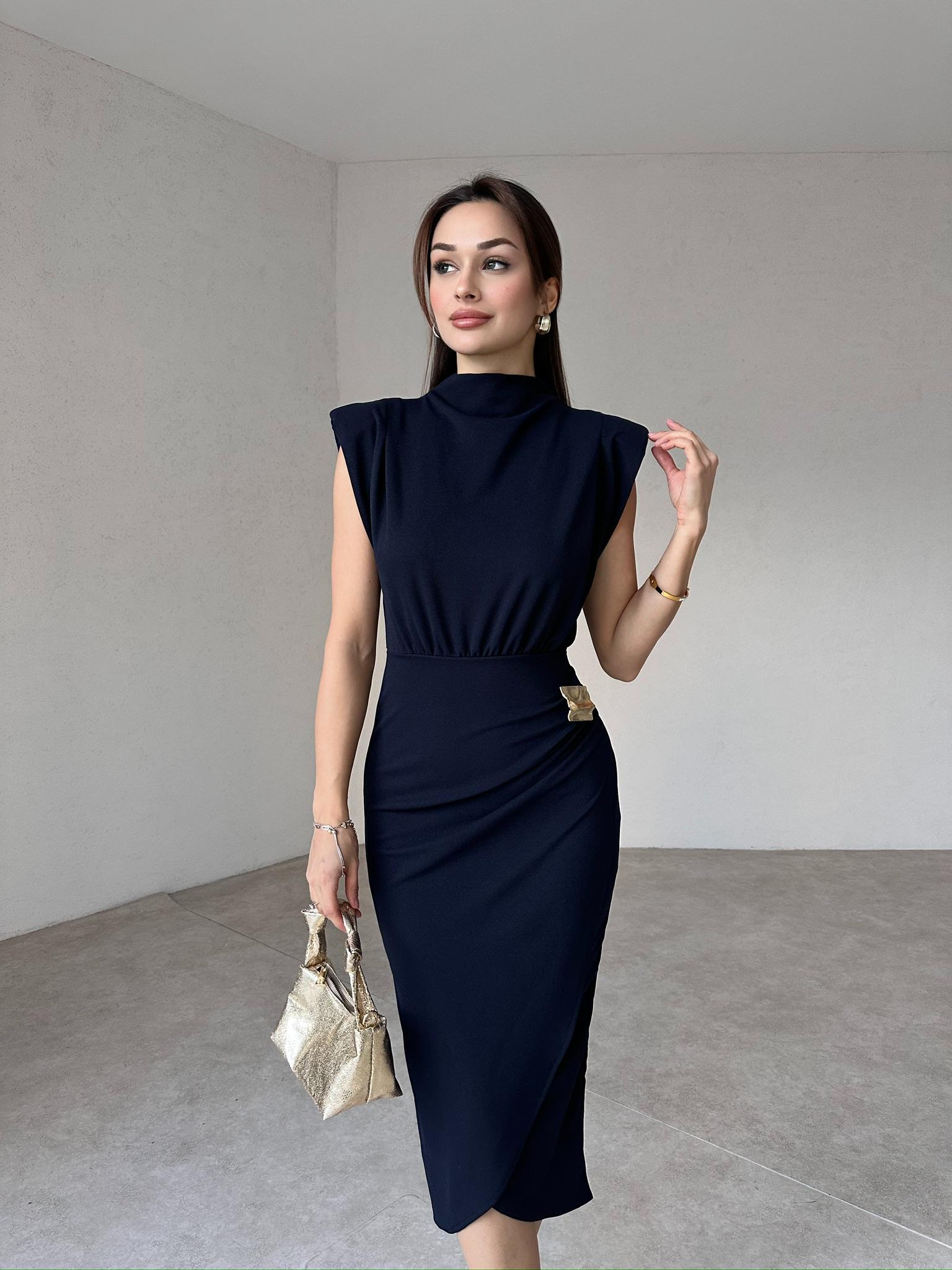 SHALLOW Midi Elbise 0958 - Lacivert 
