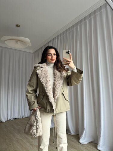 SHİFT Mont 0404 - Haki - Mooi Butik