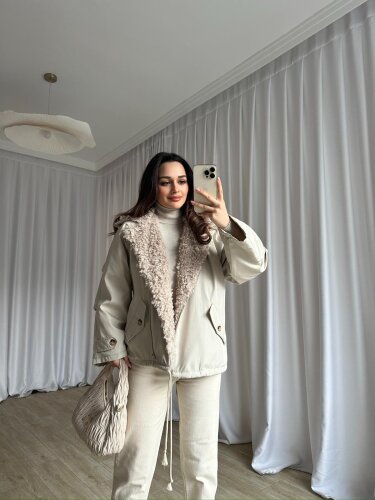 SHİFT Mont 0404 - Krem - Mooi Butik