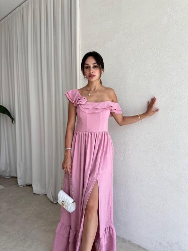SLATE Maxi Elbise 6349 - Pembe - Mooi Butik