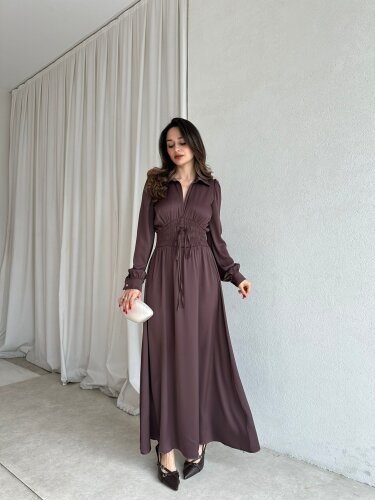 SMART Elbise 8733 - Acı Kahve - Mooi Butik