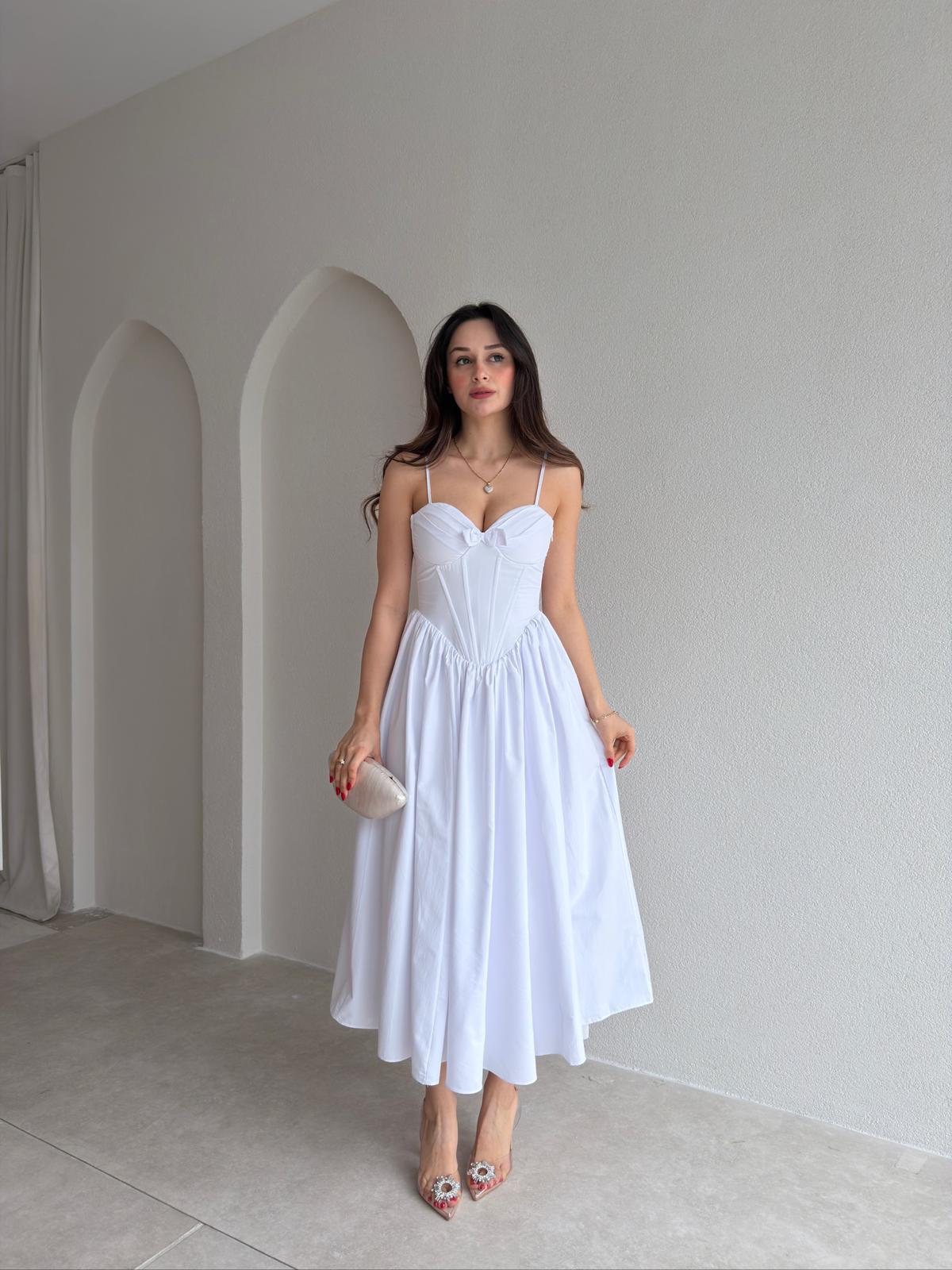 SOROS Maxi Elbise 9235 - Beyaz