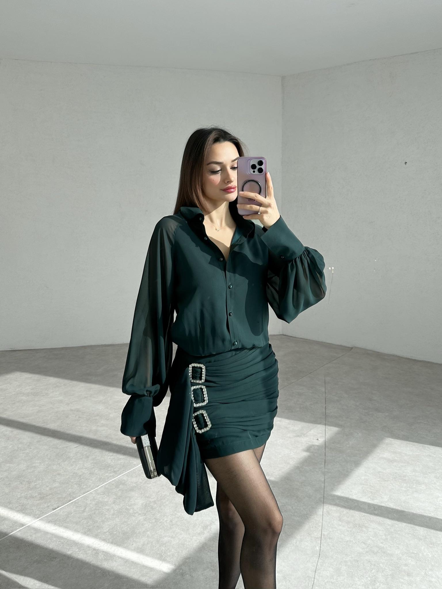 SPOSE Mini Elbise 3571 - Yeşil