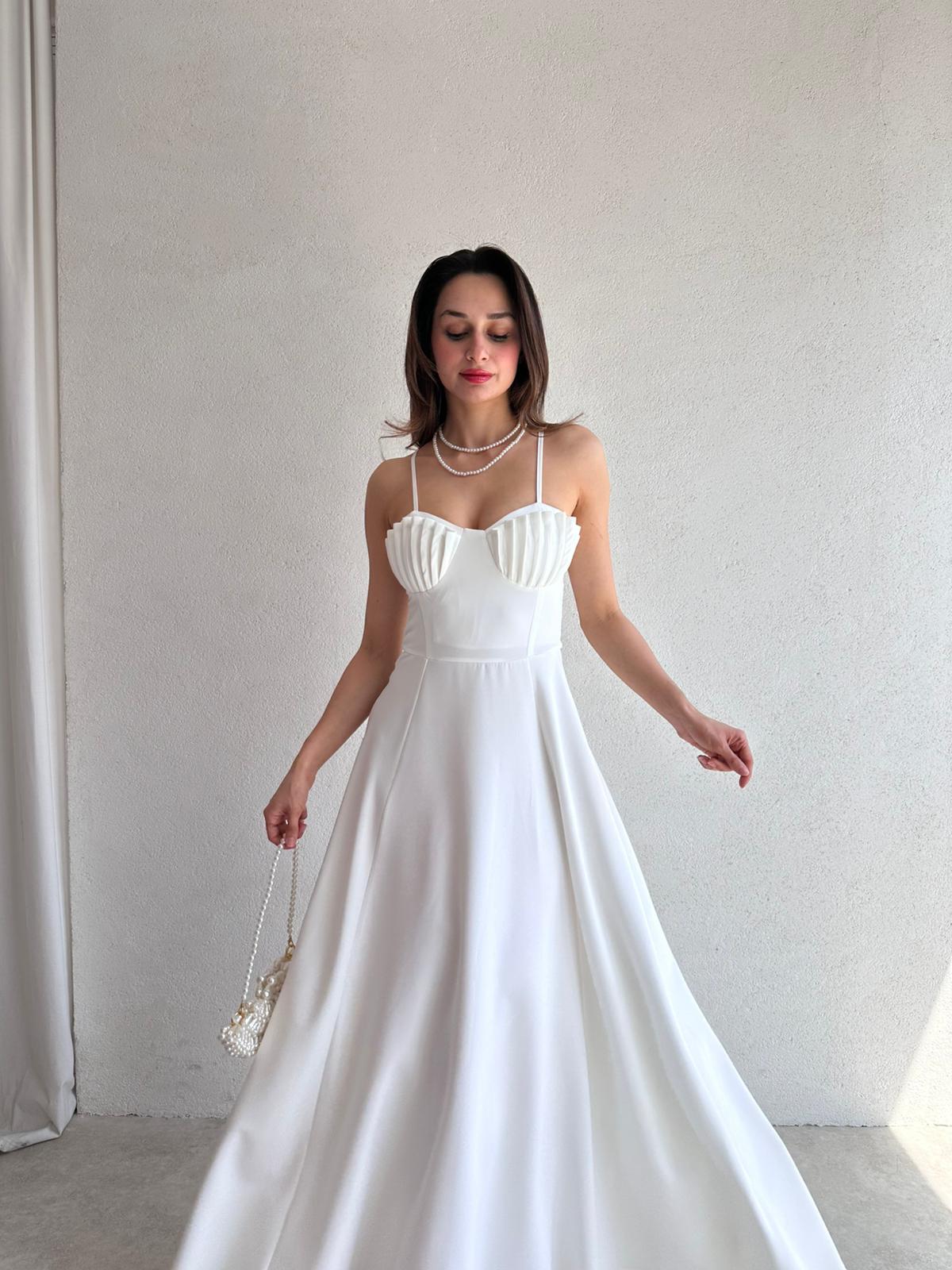 SPRİT Maxi Elbise 9345 - Beyaz